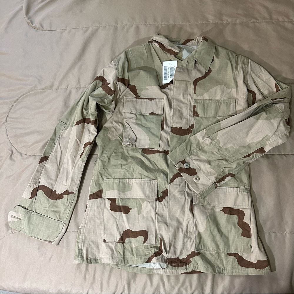 Military NATO mens medium camo shirt military green army ripstop outdoor hunt